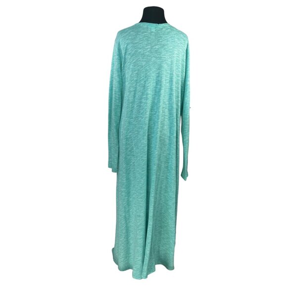 Lularoe Cardigan Duster Sweater Open Front With Pockets Teal Size XL - Picture 5 of 7